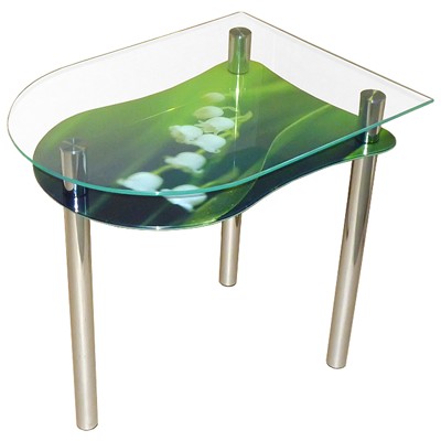стеклянный стол ландыши