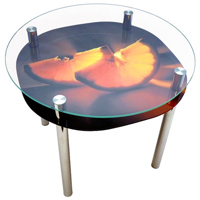 стеклянный стол апельсин